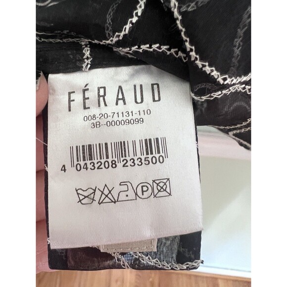 Feraud Topper Silk Vtg 48 Large Black White Polka Dot Blouse See Through - Picture 7 of 9